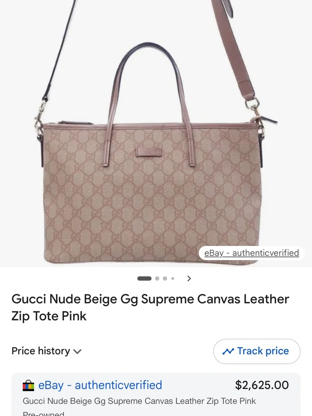 Gucci Beige/Pink GG Monogram Tote